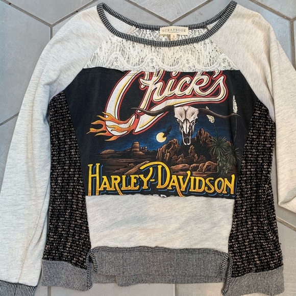 Scrapbook Harley Davidson custom sweatshirt szSm - Picture 2 of 5